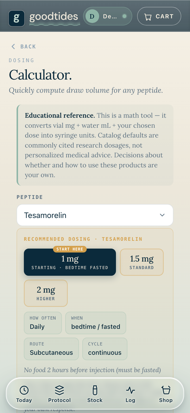 Dose calculator