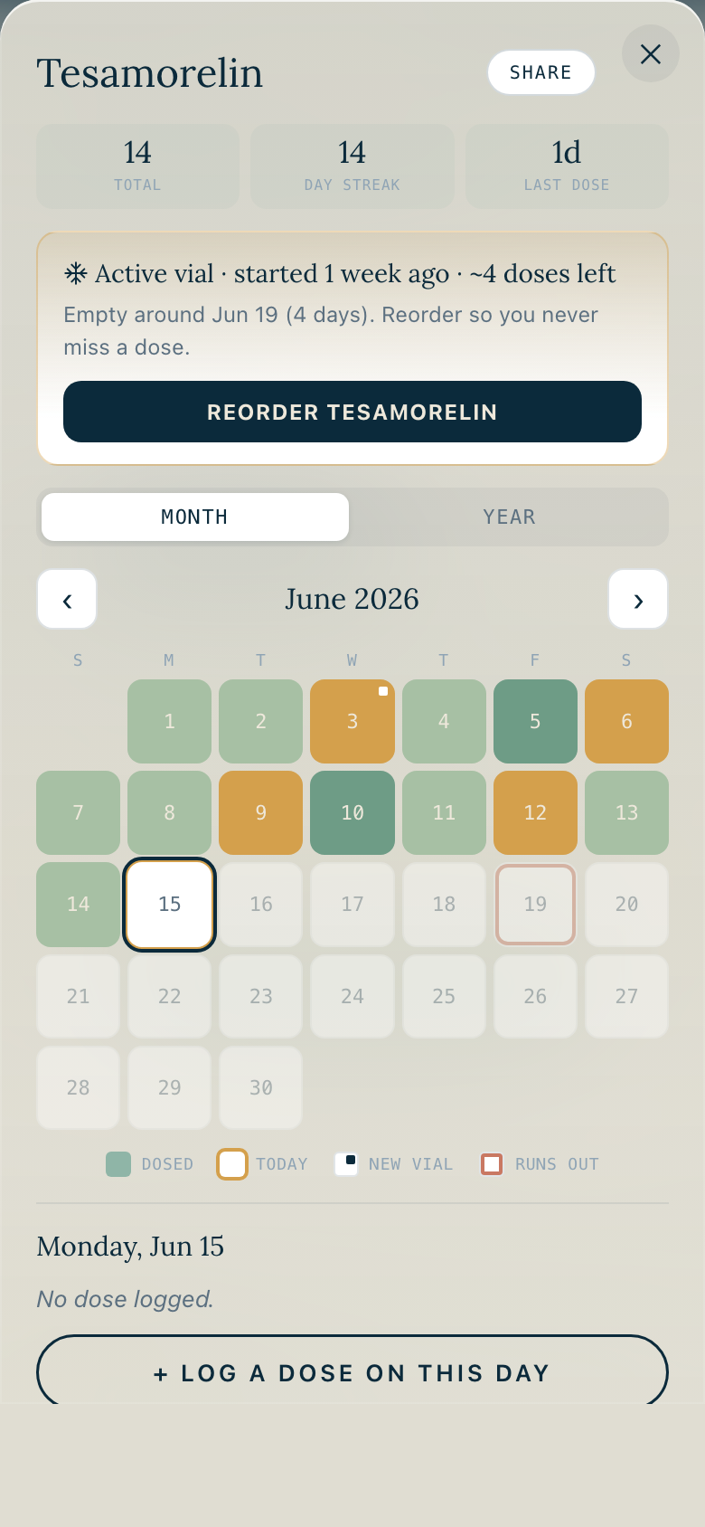 Injection calendar