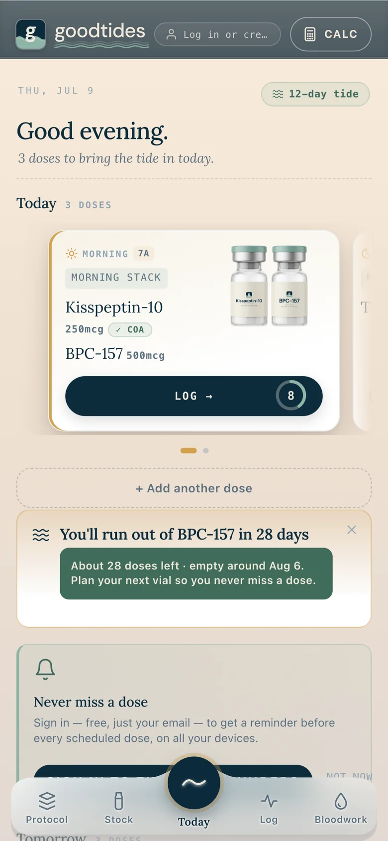 goodtides — Today: your doses for the day