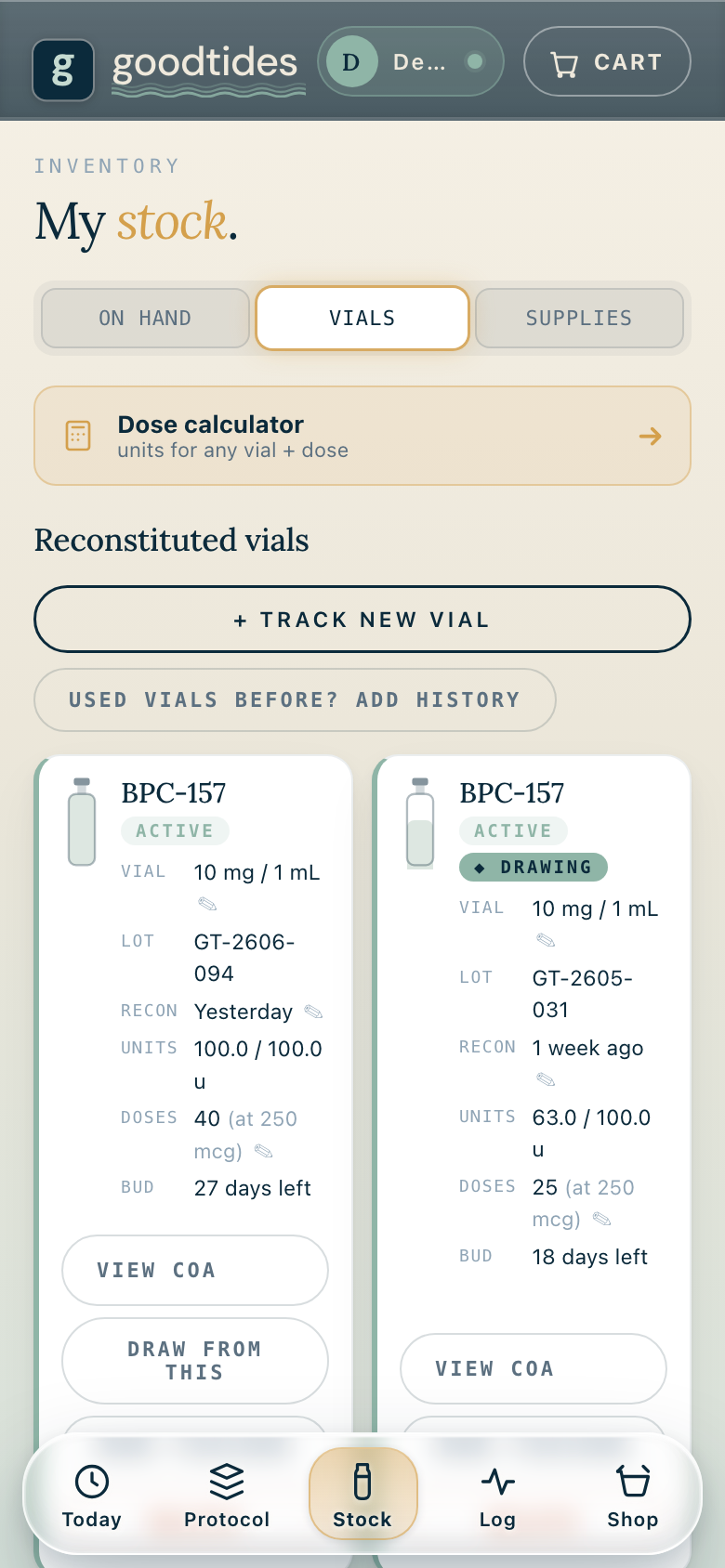 Vial tracking